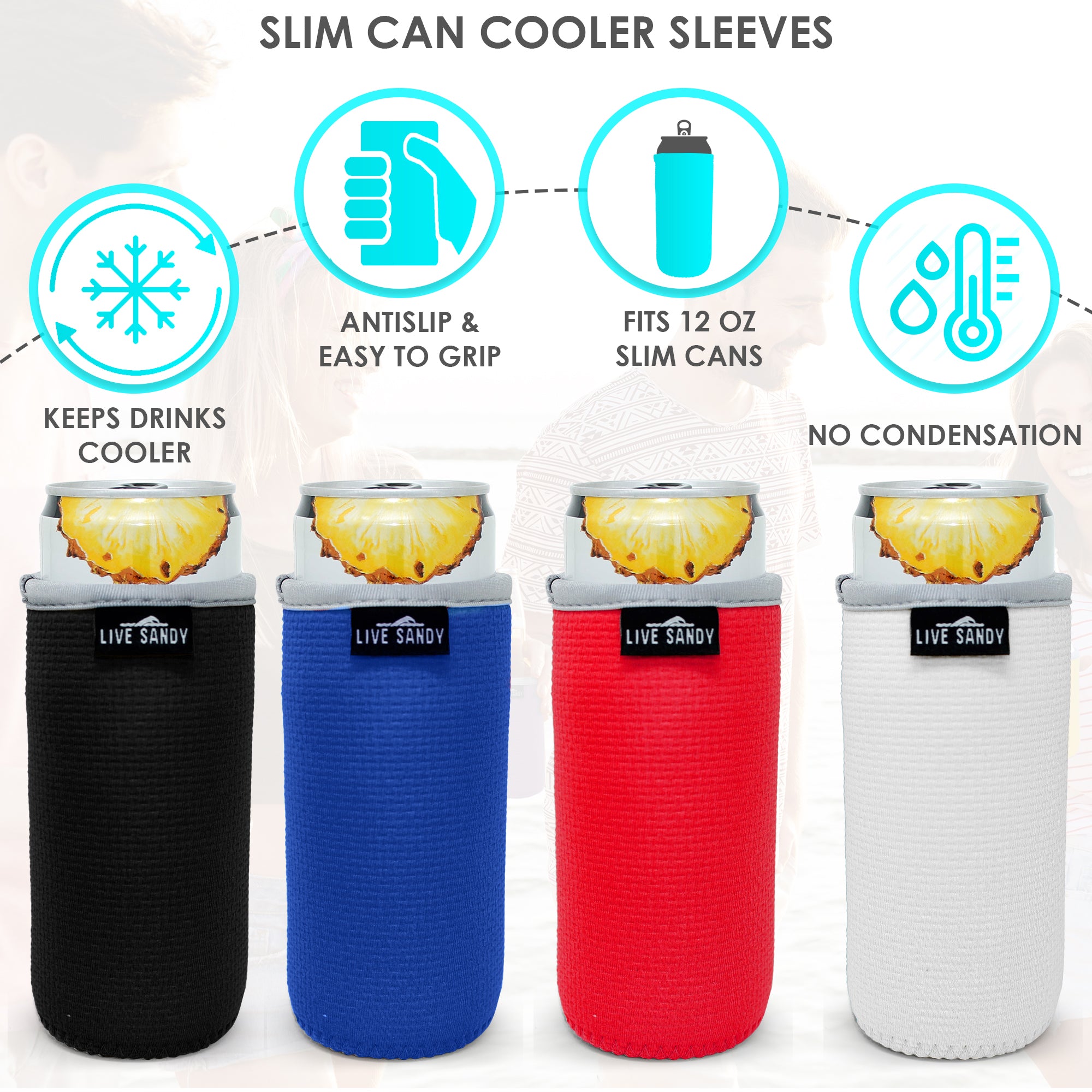  Neoprene Slim Can Cooler Sleeve for White Claw - 12