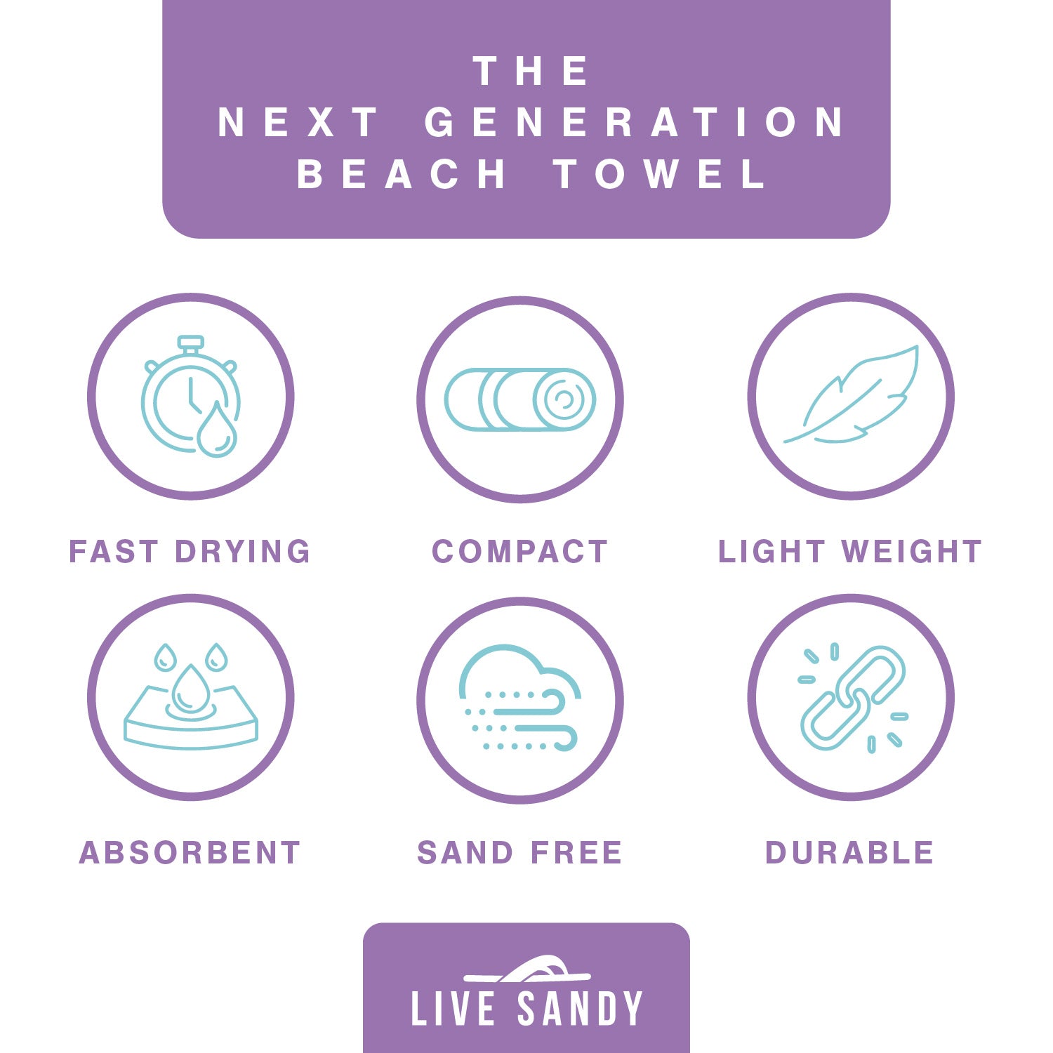 Lilac Lagoon - Quick Dry Towel - Live Sandy