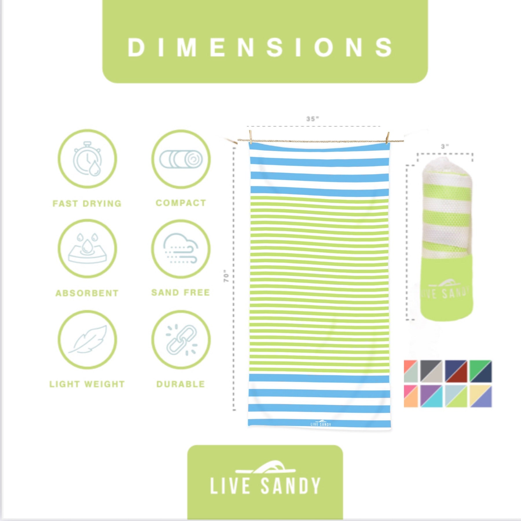Key Lime Sky - Quick Dry Towel - Live Sandy